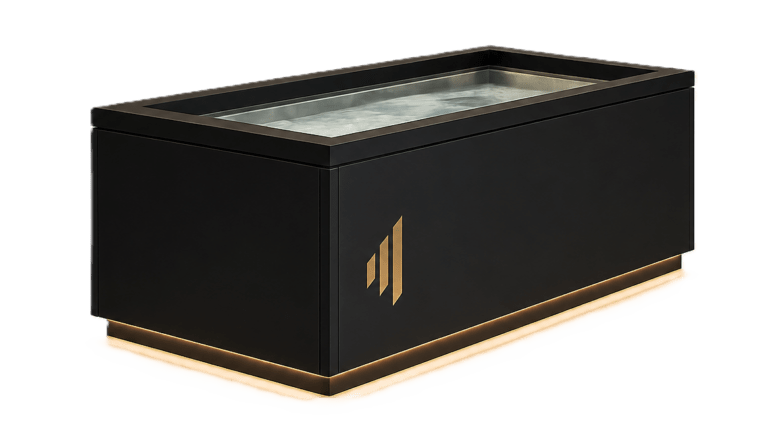 ENSO Ice commercial ice bath for wellness, fitness and recovery facilities, positioned in a professional clinic or wellness facility
