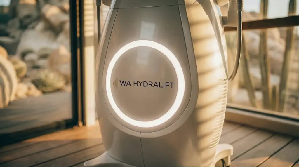 WA HydraLift multifunctional facial treatment system for professional clinics and salons, in use during a professional treatment
