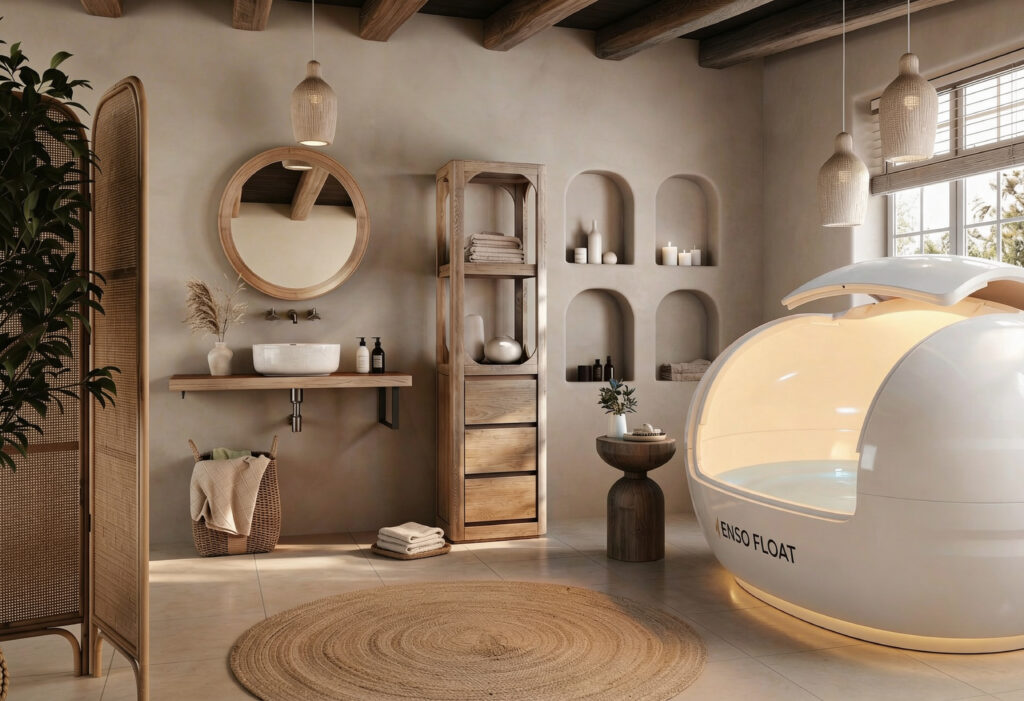 ENSO Float commercial float tank for wellness centres, spas and recovery facilities, positioned in a professional clinic or wellness facility