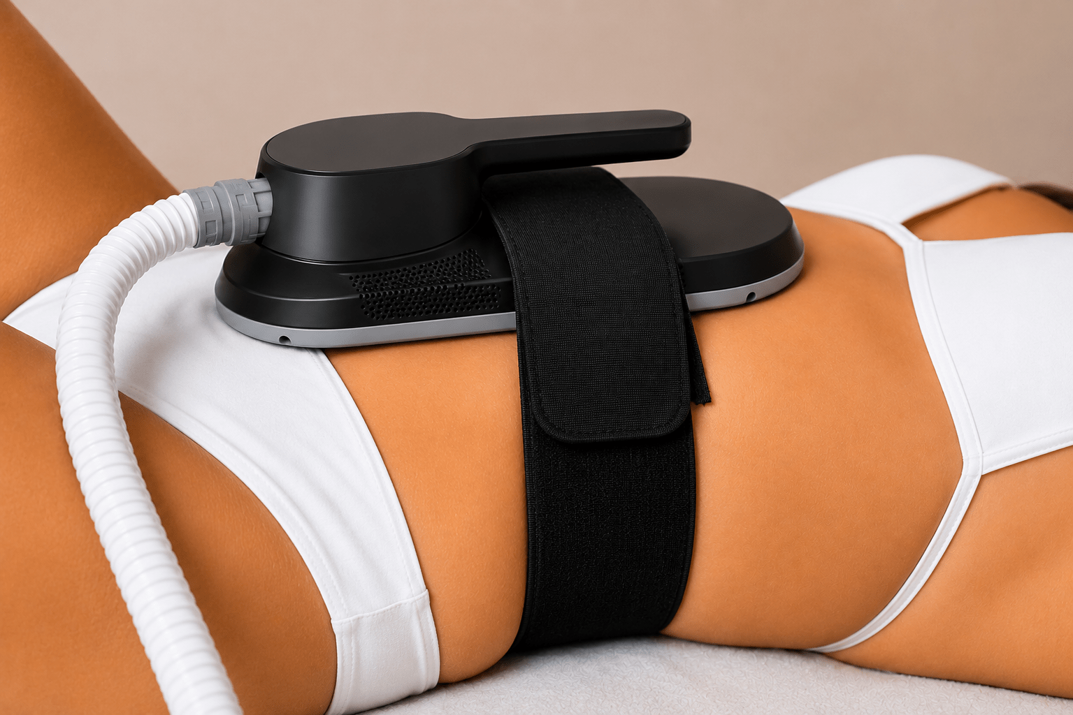 WA Body non-invasive body contouring machine for professional aesthetic clinics, in use during a professional treatment