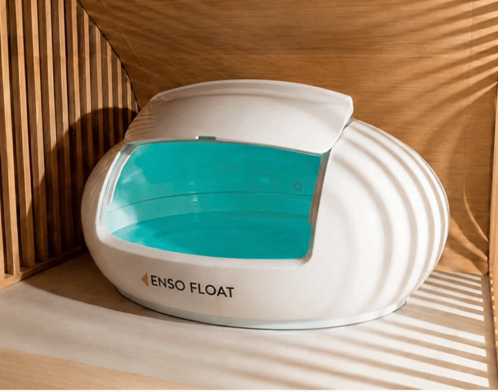 ENSO Float commercial float tank for wellness centres, spas and recovery facilities, shown from the side