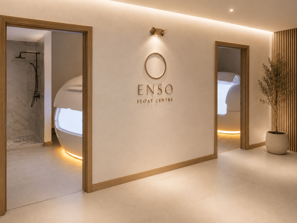 ENSO Float commercial float tank for wellness centres, spas and recovery facilities, in use during a professional treatment